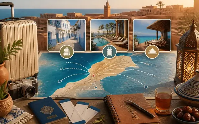 Voyage pas cher au Maroc : valise, passeport et billets